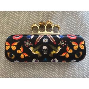 Alexander McQueen Obsession Knuckle Satin Clutch